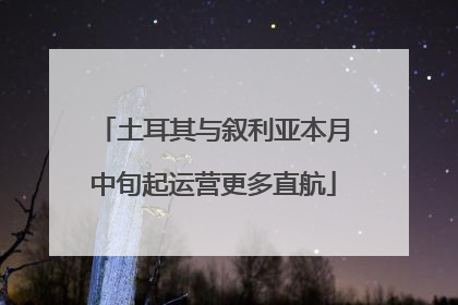 土耳其与叙利亚本月中旬起运营更多直航