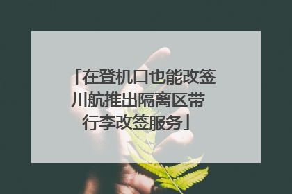 在登机口也能改签 川航推出隔离区带行李改签服务