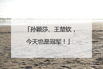 孙颖莎、王楚钦，今天也是冠军！