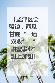 孟津区会盟镇：西瓜甘蔗“一地双收” “甜蜜事业”甜上加甜