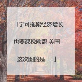 宁可拖累经济增长也要课税欧盟 美国这次图的是……