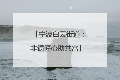 宁波白云街道：非遗匠心助共富