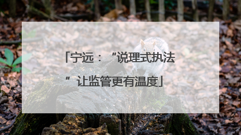宁远：“说理式执法”让监管更有温度