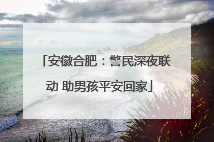 安徽合肥：警民深夜联动 助男孩平安回家