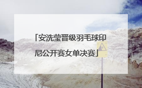 安洗莹晋级羽毛球印尼公开赛女单决赛