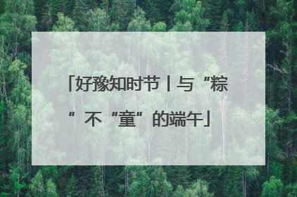 好豫知时节丨与“粽”不“童”的端午