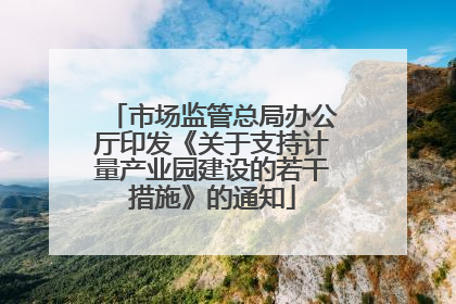 市场监管总局办公厅印发《关于支持计量产业园建设的若干措施》的通知