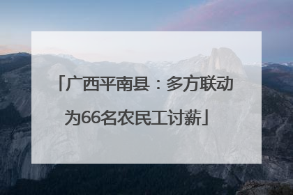 广西平南县：多方联动为66名农民工讨薪