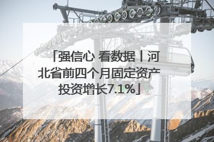 强信心 看数据丨河北省前四个月固定资产投资增长7.1%