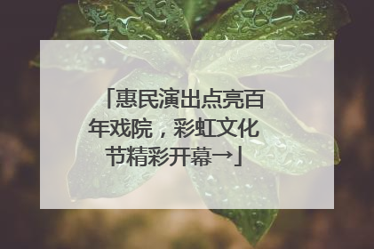 惠民演出点亮百年戏院，彩虹文化节精彩开幕→