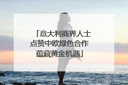 意大利商界人士点赞中欧绿色合作蕴藏黄金机遇