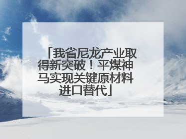 我省尼龙产业取得新突破！平煤神马实现关键原材料进口替代