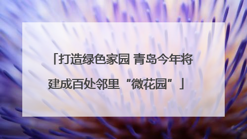 打造绿色家园 青岛今年将建成百处邻里“微花园”