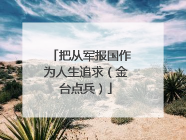 把从军报国作为人生追求（金台点兵）