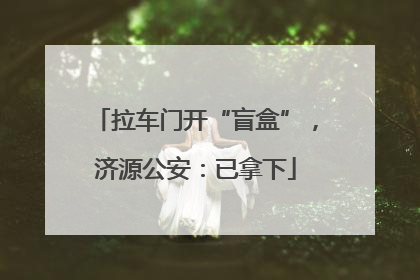拉车门开“盲盒”，济源公安：已拿下
