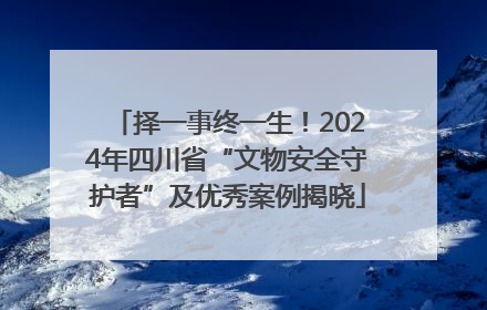 择一事终一生！2024年四川省“文物安全守护者”及优秀案例揭晓
