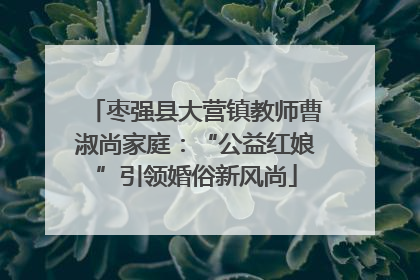 枣强县大营镇教师曹淑尚家庭：“公益红娘”引领婚俗新风尚