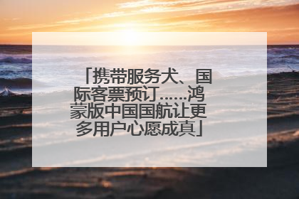 携带服务犬、国际客票预订……鸿蒙版中国国航让更多用户心愿成真