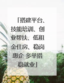 搭建平台、技能培训、创业帮扶、低租金住房、稳岗惠企 多举措稳就业
