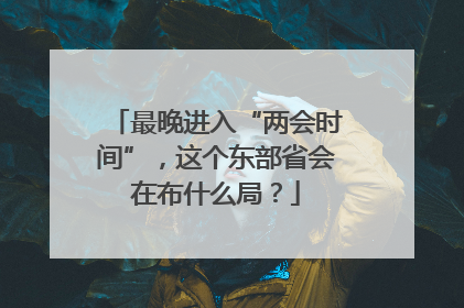 最晚进入“两会时间”，这个东部省会在布什么局？