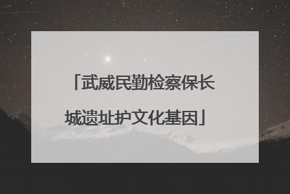 武威民勤检察保长城遗址护文化基因