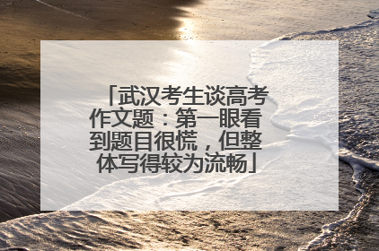 武汉考生谈高考作文题：第一眼看到题目很慌，但整体写得较为流畅