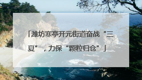 潍坊寒亭开元街道奋战“三夏”，力保“颗粒归仓”