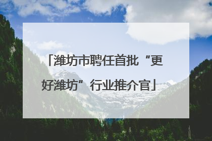 潍坊市聘任首批“更好潍坊”行业推介官
