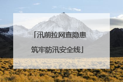 汛前拉网查隐患 筑牢防汛安全线