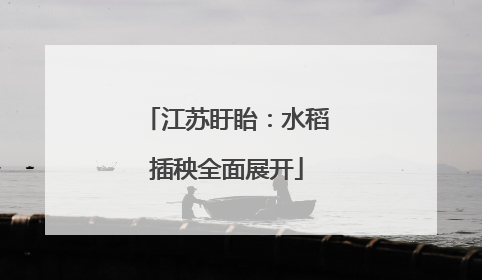 江苏盱眙：水稻插秧全面展开