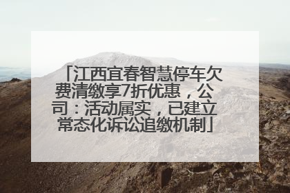 江西宜春智慧停车欠费清缴享7折优惠，公司：活动属实，已建立常态化诉讼追缴机制