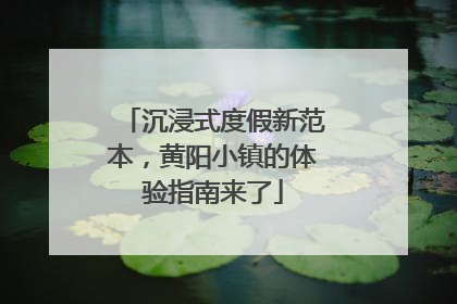 沉浸式度假新范本，黄阳小镇的体验指南来了