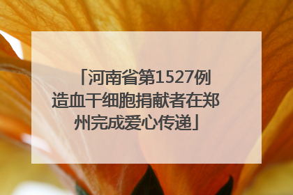 河南省第1527例造血干细胞捐献者在郑州完成爱心传递