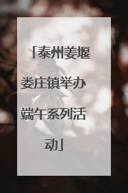 泰州姜堰娄庄镇举办端午系列活动