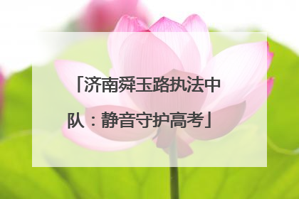济南舜玉路执法中队：静音守护高考