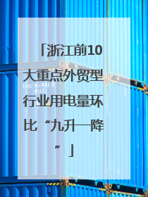 浙江前10大重点外贸型行业用电量环比“九升一降”