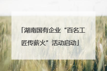湖南国有企业“百名工匠传薪火”活动启动