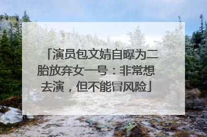 演员包文婧自曝为二胎放弃女一号：非常想去演，但不能冒风险