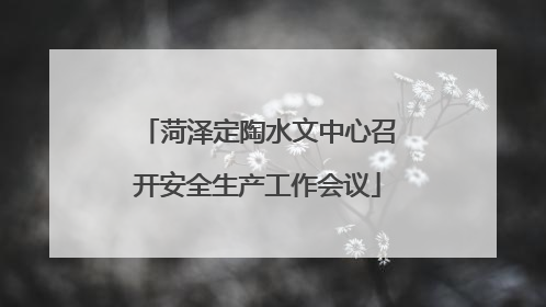 菏泽定陶水文中心召开安全生产工作会议