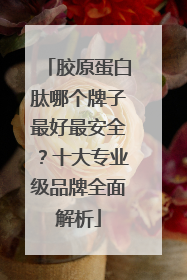 胶原蛋白肽哪个牌子最好最安全？十大专业级品牌全面解析