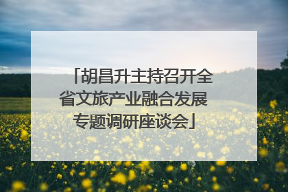 胡昌升主持召开全省文旅产业融合发展专题调研座谈会