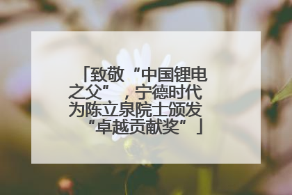 致敬“中国锂电之父”，宁德时代为陈立泉院士颁发“卓越贡献奖”