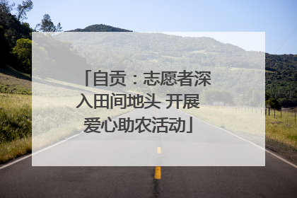 自贡：志愿者深入田间地头 开展爱心助农活动