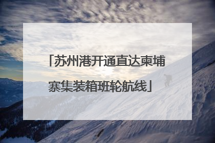 苏州港开通直达柬埔寨集装箱班轮航线