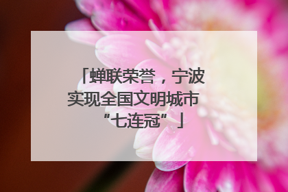 蝉联荣誉，宁波实现全国文明城市“七连冠”