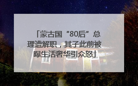 蒙古国“80后”总理遭解职，其子此前被曝生活奢华引众怒