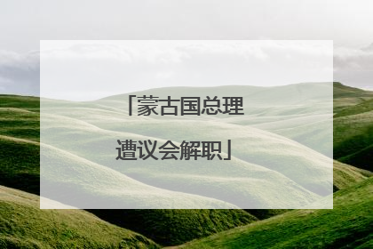 蒙古国总理遭议会解职