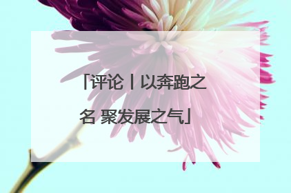 评论丨以奔跑之名 聚发展之气