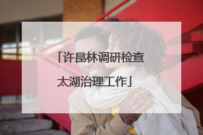 许昆林调研检查太湖治理工作