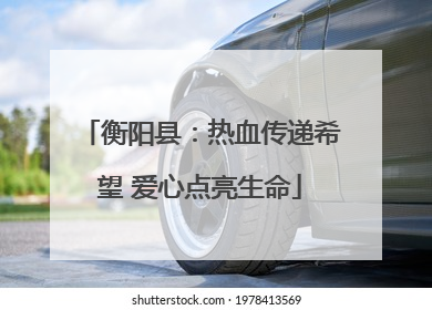 衡阳县：热血传递希望 爱心点亮生命